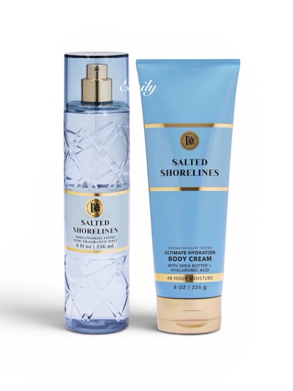Bath & Body Works SALTED SHORELINES Mist & Body Cream body care set